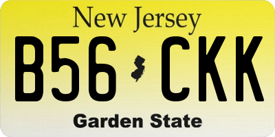 NJ license plate B56CKK