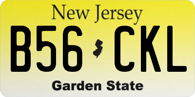 NJ license plate B56CKL