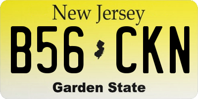 NJ license plate B56CKN