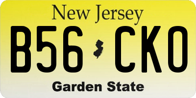 NJ license plate B56CKO
