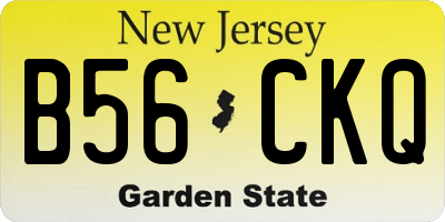 NJ license plate B56CKQ