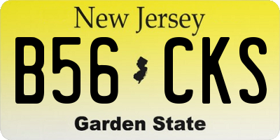 NJ license plate B56CKS