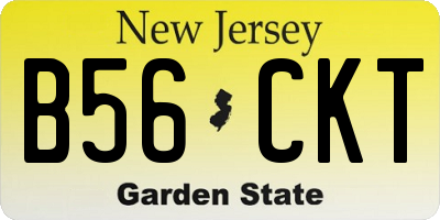 NJ license plate B56CKT