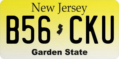 NJ license plate B56CKU