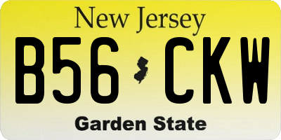 NJ license plate B56CKW