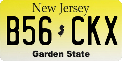NJ license plate B56CKX