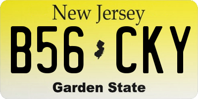 NJ license plate B56CKY