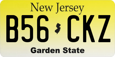 NJ license plate B56CKZ