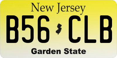 NJ license plate B56CLB