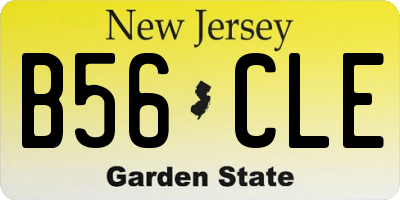 NJ license plate B56CLE