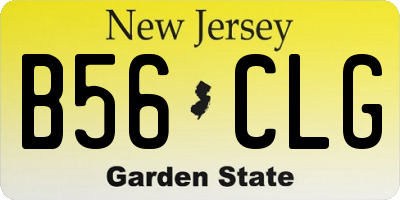 NJ license plate B56CLG