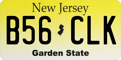 NJ license plate B56CLK