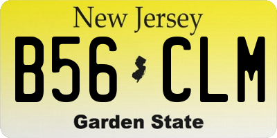 NJ license plate B56CLM