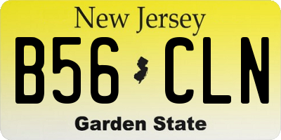 NJ license plate B56CLN