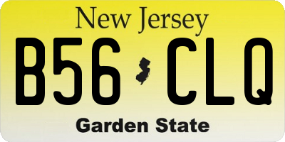 NJ license plate B56CLQ