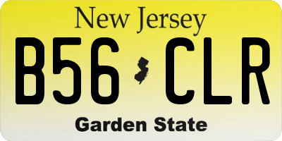 NJ license plate B56CLR