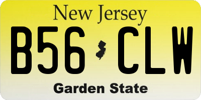 NJ license plate B56CLW