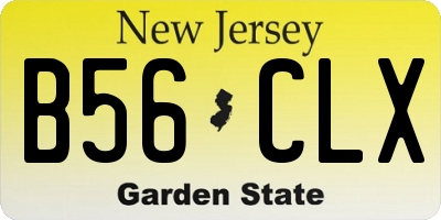 NJ license plate B56CLX