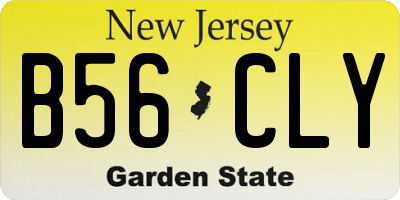 NJ license plate B56CLY