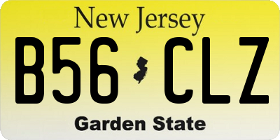 NJ license plate B56CLZ