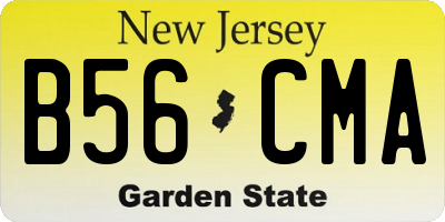 NJ license plate B56CMA