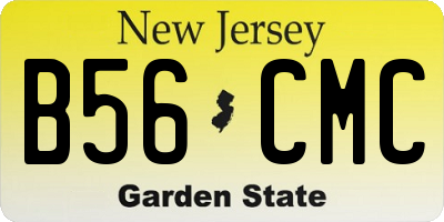 NJ license plate B56CMC