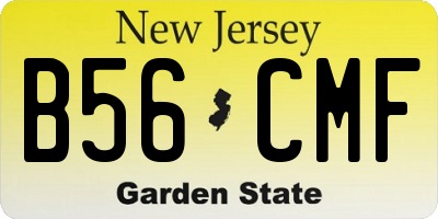 NJ license plate B56CMF