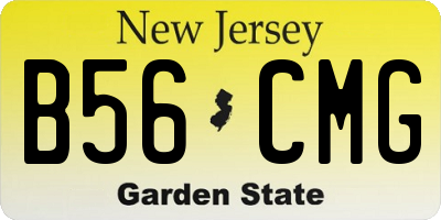 NJ license plate B56CMG