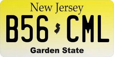 NJ license plate B56CML