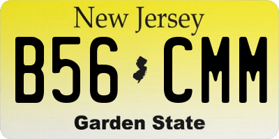 NJ license plate B56CMM