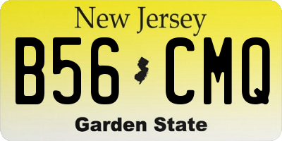 NJ license plate B56CMQ