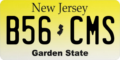 NJ license plate B56CMS