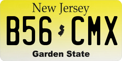 NJ license plate B56CMX