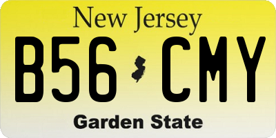 NJ license plate B56CMY