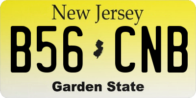 NJ license plate B56CNB