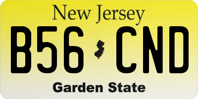 NJ license plate B56CND
