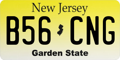 NJ license plate B56CNG