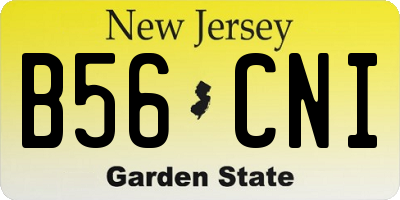 NJ license plate B56CNI