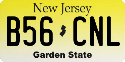 NJ license plate B56CNL