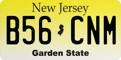 NJ license plate B56CNM