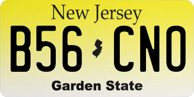 NJ license plate B56CNO