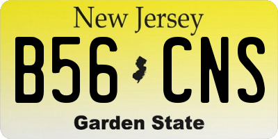 NJ license plate B56CNS