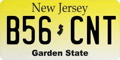 NJ license plate B56CNT