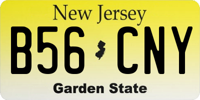 NJ license plate B56CNY
