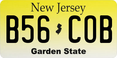 NJ license plate B56COB