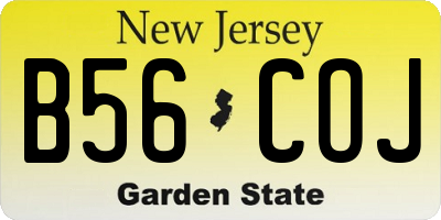 NJ license plate B56COJ
