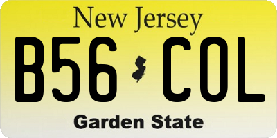 NJ license plate B56COL