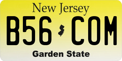 NJ license plate B56COM