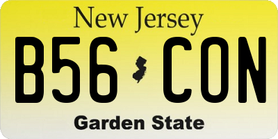 NJ license plate B56CON