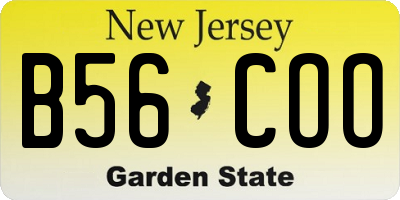NJ license plate B56COO